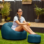 Classic Indoor Outdoor Bean Bag & Pouffe Chair | Teal