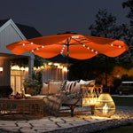 Solar Garden Parasol W/ Led, Tilt | Orange