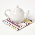 HOMESCAPES Osaka Purple Stripe Cotton Pot Holder