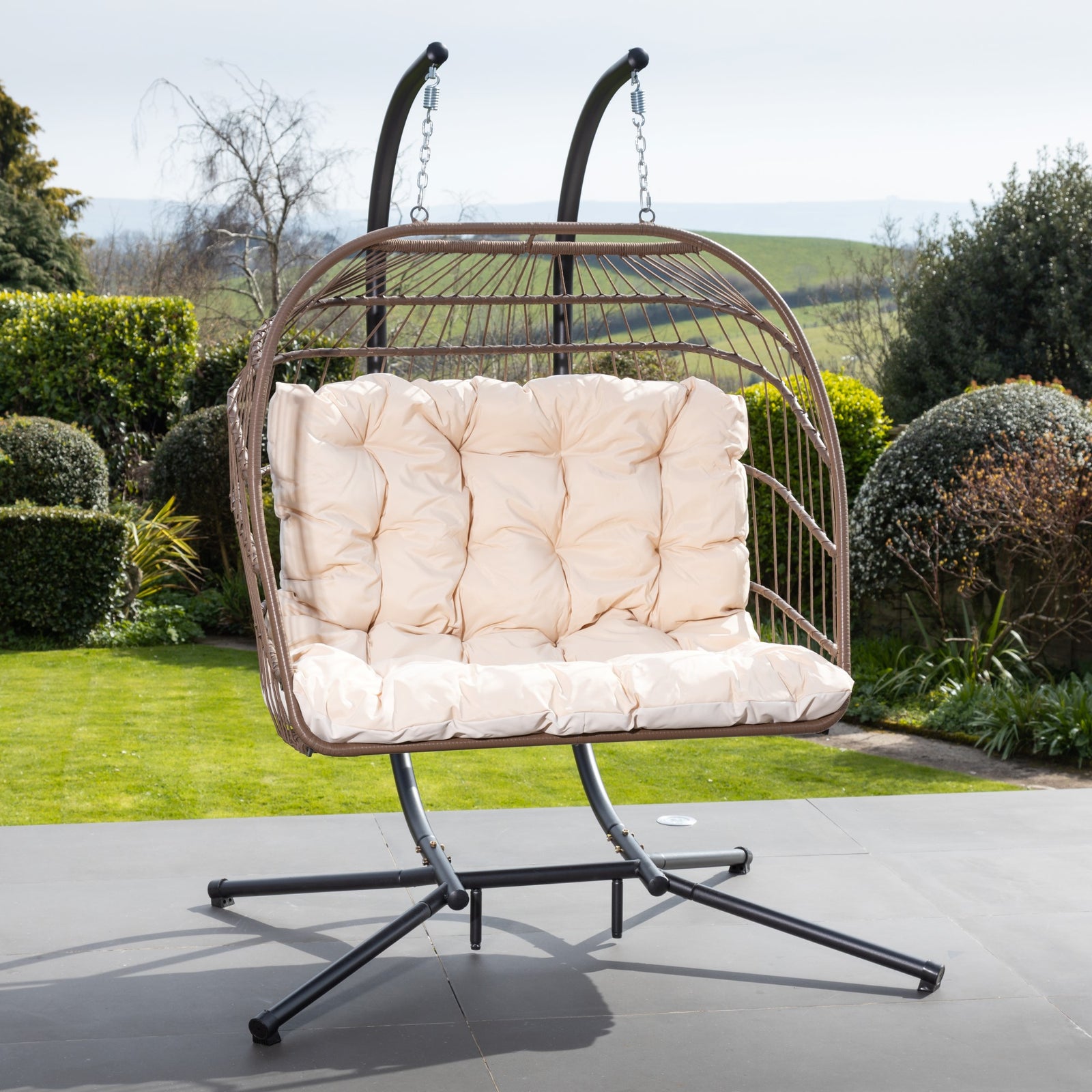 Haversham Swinging Double Garden Seat | One Size | Cream