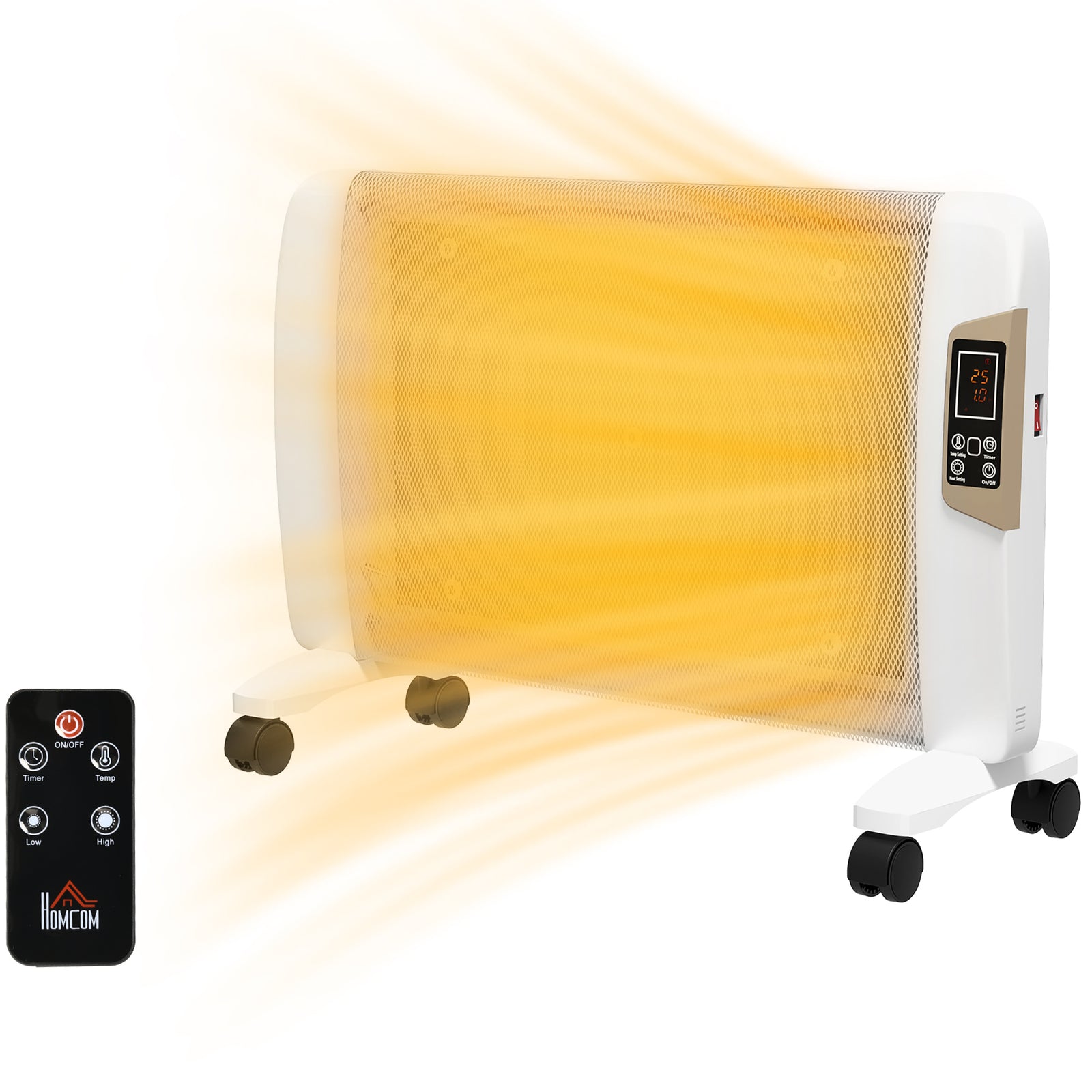 Mica Electric Space Heater Portable With 2 Heat Settings | One Size | White