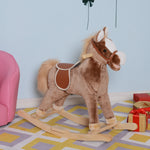 Kids Rocking Horse Wooden Plush Children Ride On Toy Rocker Baby Gift Age
