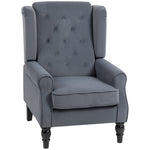 Accent Armchair Home Furniture Retro Tufted Club Fabric | Grey