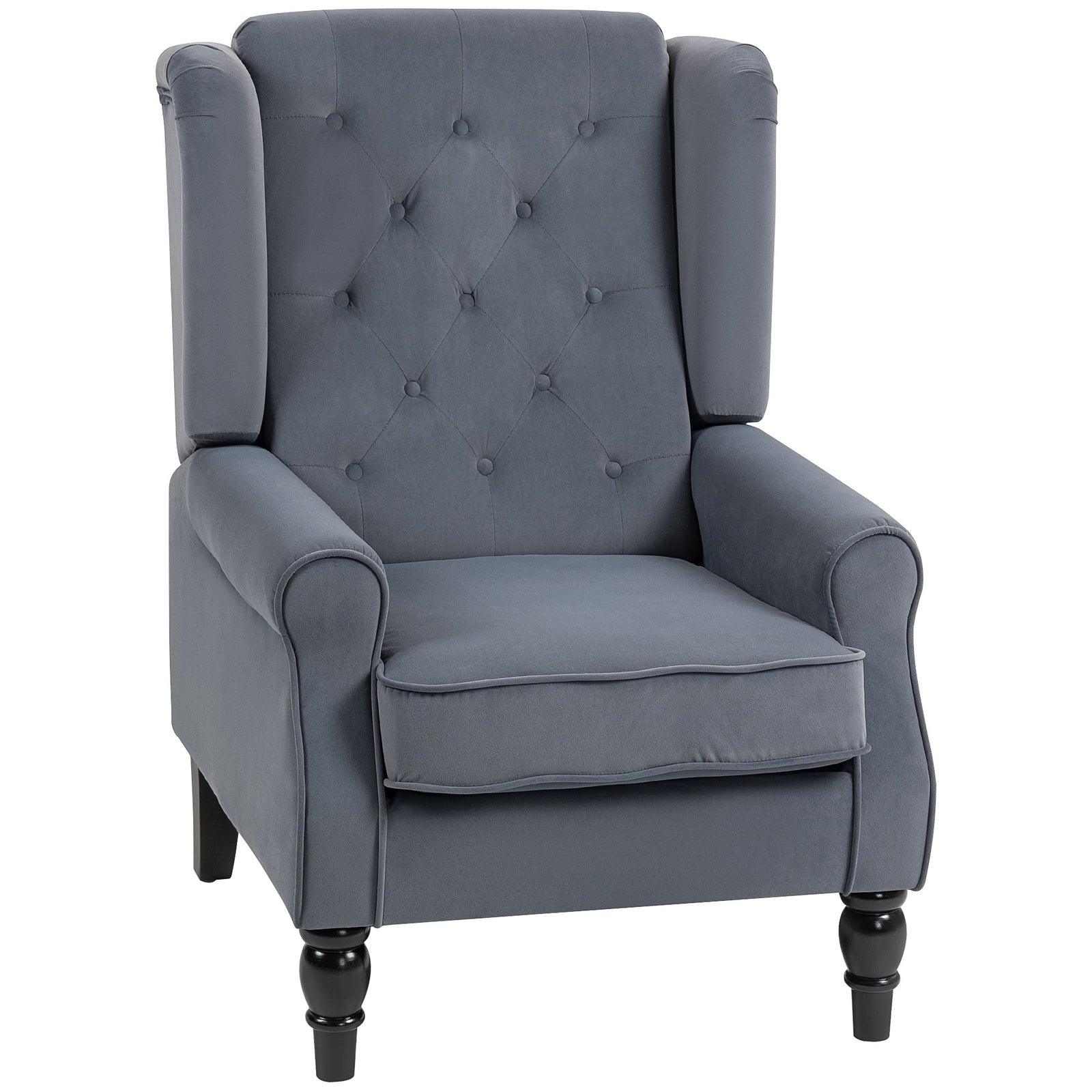 Accent Armchair Home Furniture Retro Tufted Club Fabric | Grey