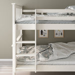 Carra Wooden Single Bunk Bed With Memory Foam Mattresses | Single | White