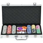 Texas Holdem Poker Set, 300 Chips, Mat, Aluminium Case