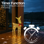 Xmas Haus 45cm Gold Rattan Led Christmas Festive Holiday Dee