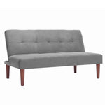 Small Modern 2-seater Padded Convertible Sofa Bed With Wooden Legs | Grey
