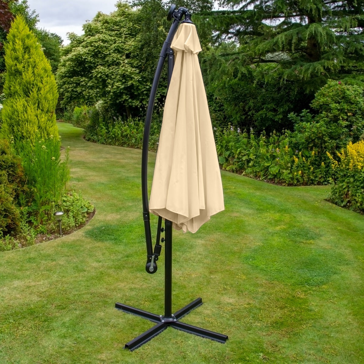 3m Led Cantilever Parasol | Beige