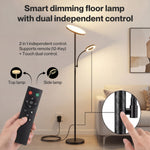 Emitto Modern Floor Lamp 2-in-1 Adjustable Reading Light Remote Control Timer