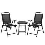 3-piece Bistro Set, Mesh Chairs, Black
