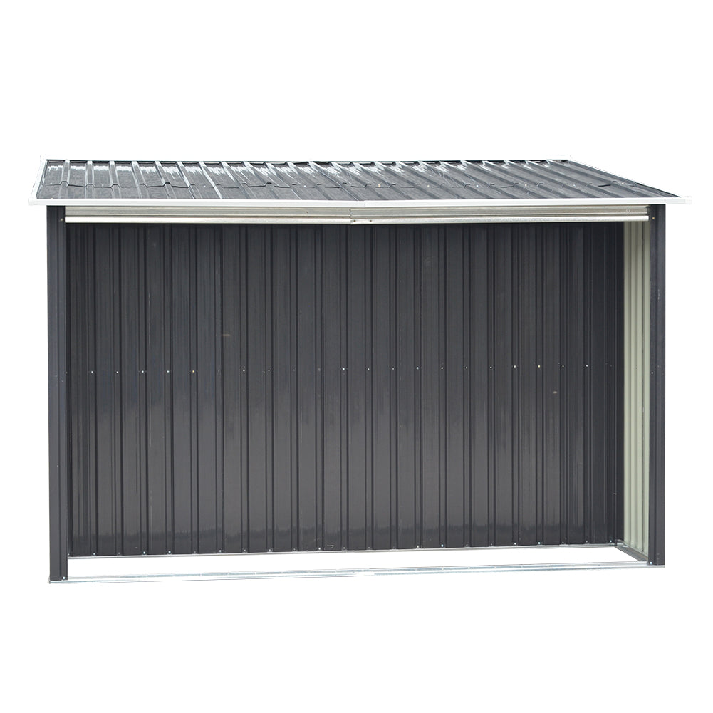 10.8 X 8.5ft Outdoor Garden Metal Storage Shed With Log Rack Weather-resistant Tool Firewood Storage
