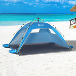 2 Man Pop-up Beach Tent Sun Shade Shelter Hut W/windows,door | Sky Blue