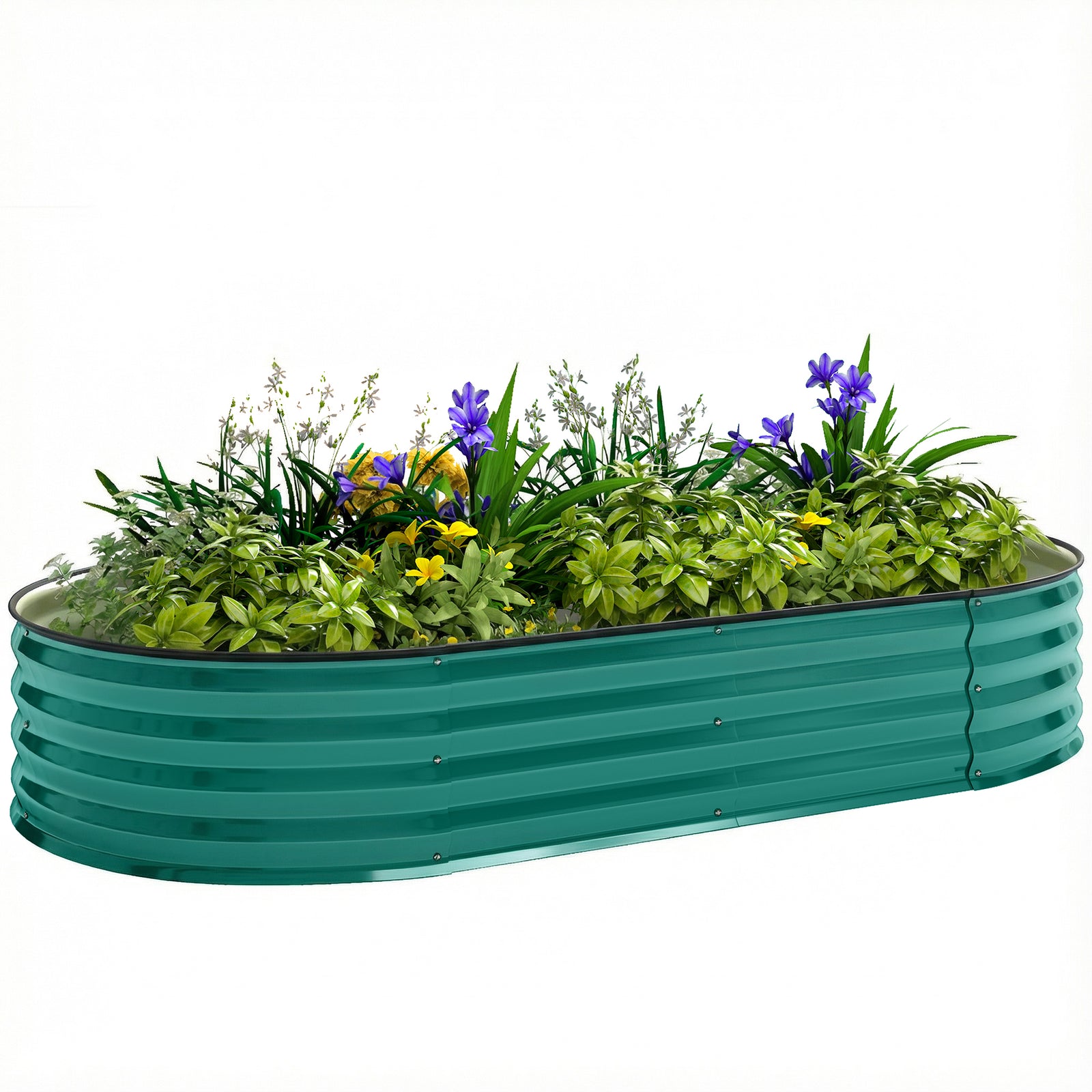 Galvanised Raised Garden Bed Planter Box | Green