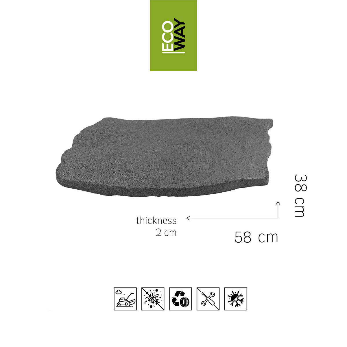 Rubber Garden Stepping Stones - Natural Stone | Set of 2 | Grey