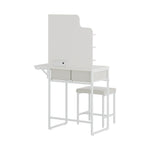 Led Mirror Dressing Table And Stool Set With Power Strip