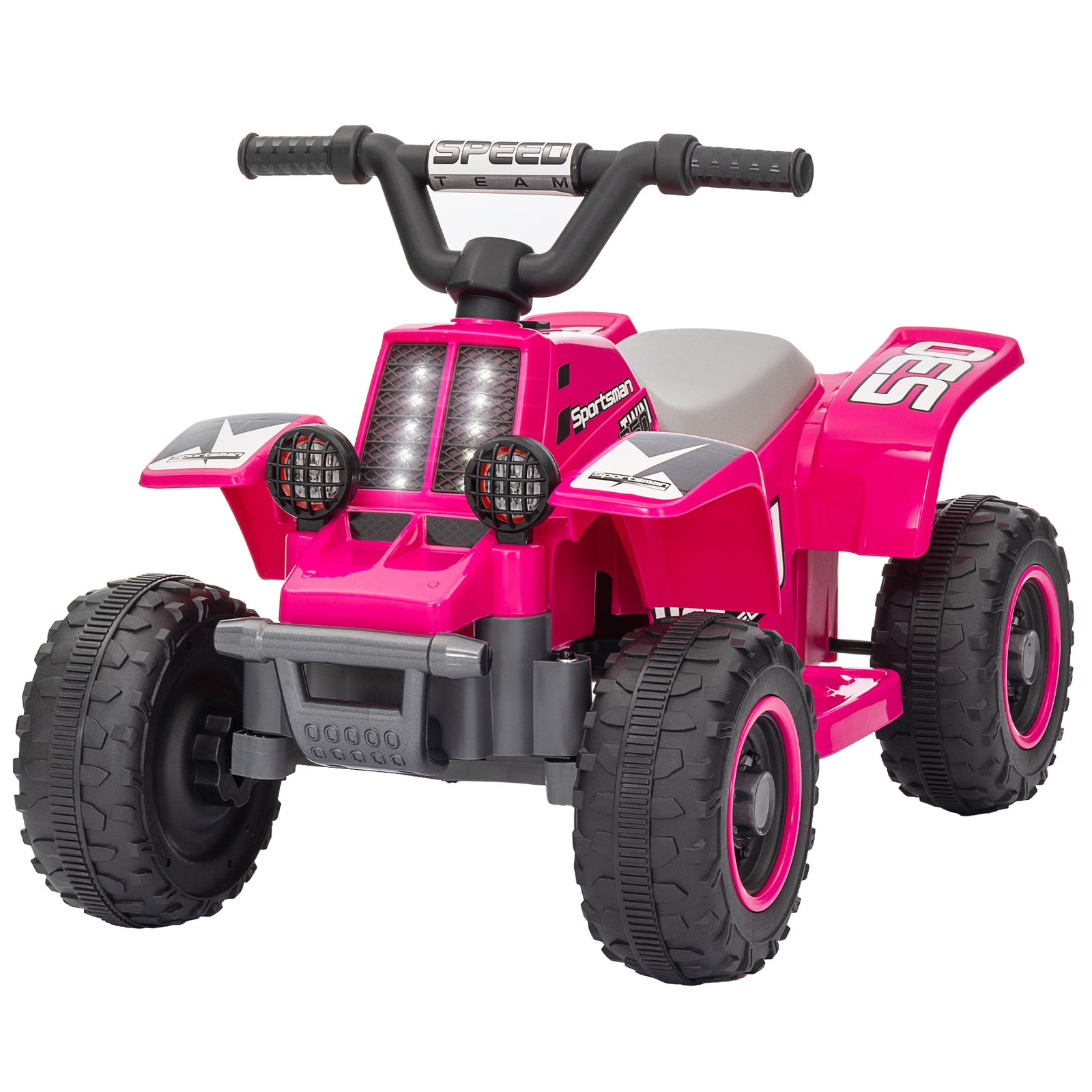 6v Electric Quad Bike, Kids Ride On Atv W/ Forward Backward, Headlights | Pink