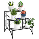 3-tier Metal Plant Stand For Garden Balcony Indoor Outdoor
