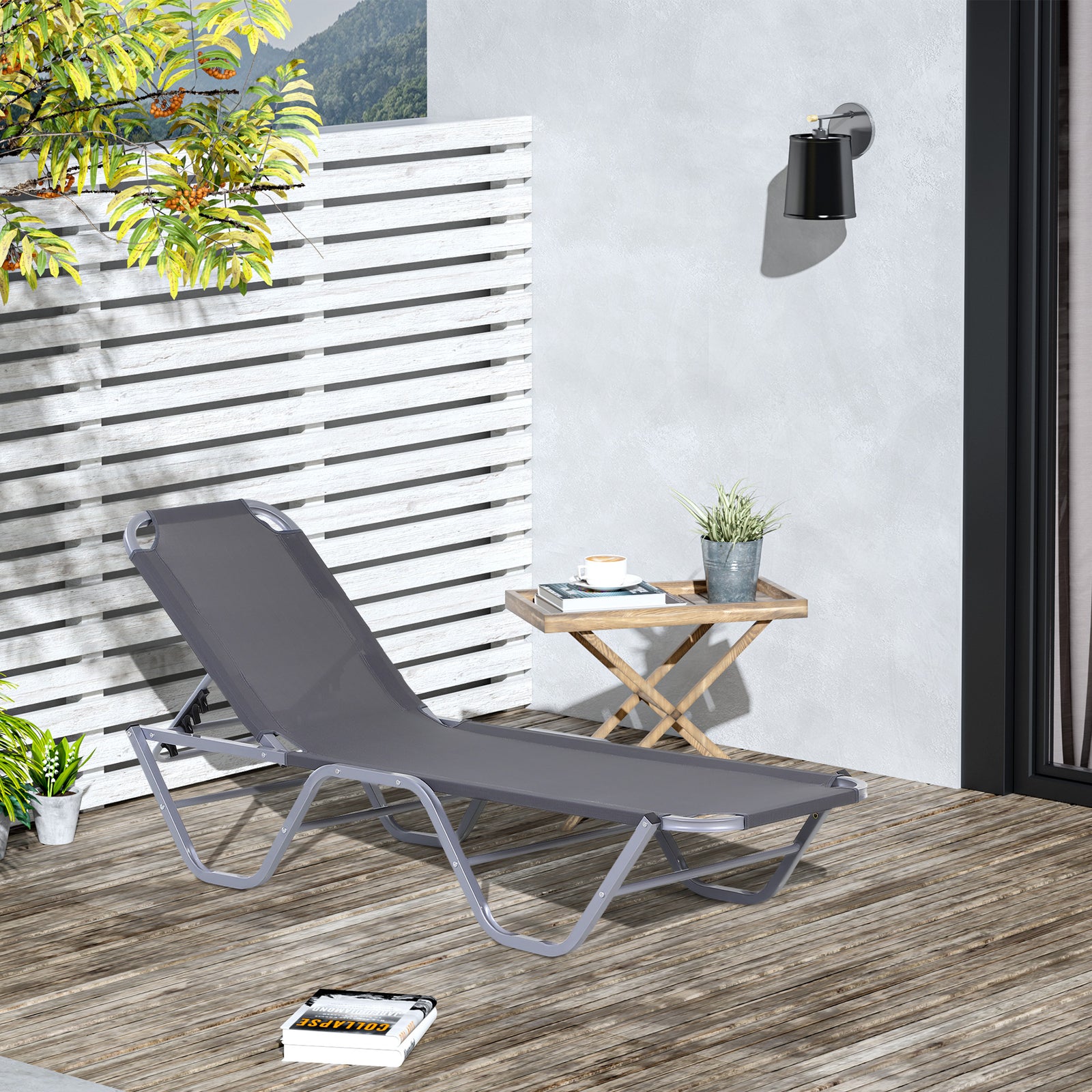 Sun Lounger Recliner W/ 5-position Backrest