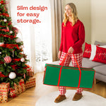 Wrapping Paper Organiser Bag Green With Pocket And Zip Top
