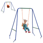 Garden Swing Set For Toddlers W/ Safety Belt - Orange And Blue