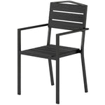Outsunny Garden Chairs Set Of 4, Garden Dining Chairs, Hdpe Seat, Black
