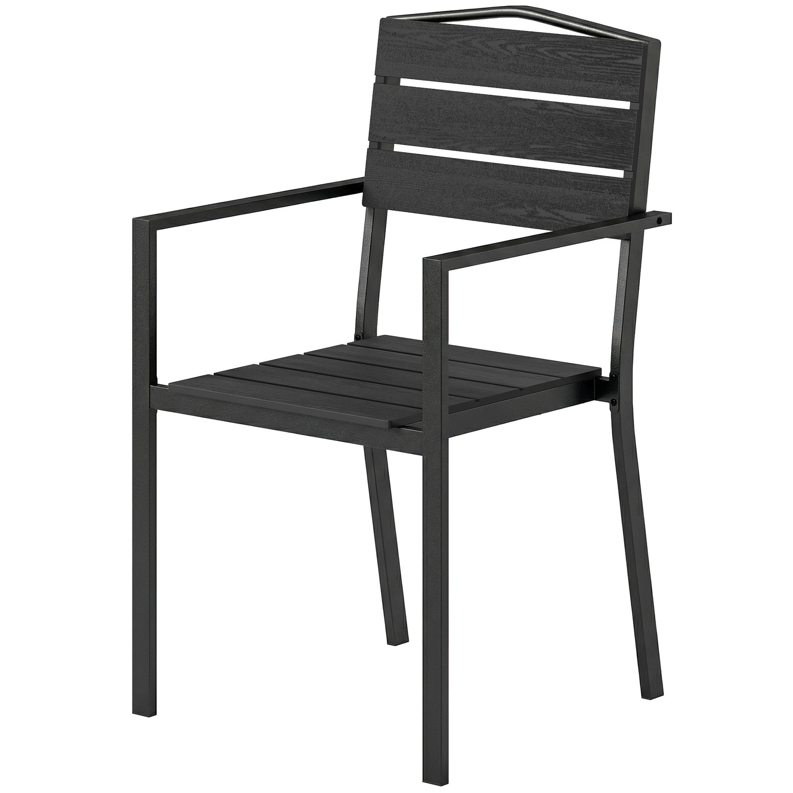 Outsunny Garden Chairs Set Of 4, Garden Dining Chairs, Hdpe Seat, Black