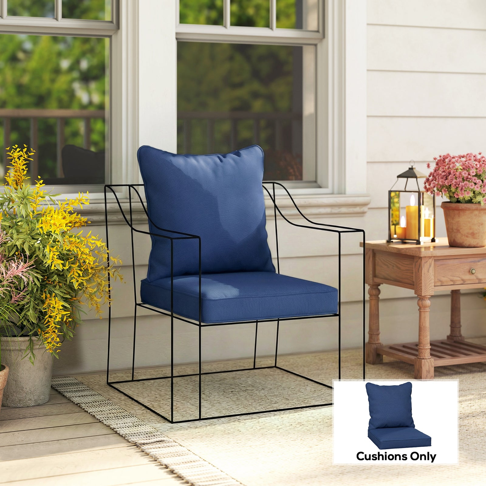Cushion Set With Seat & Back Pad, Cushion Only | Blue