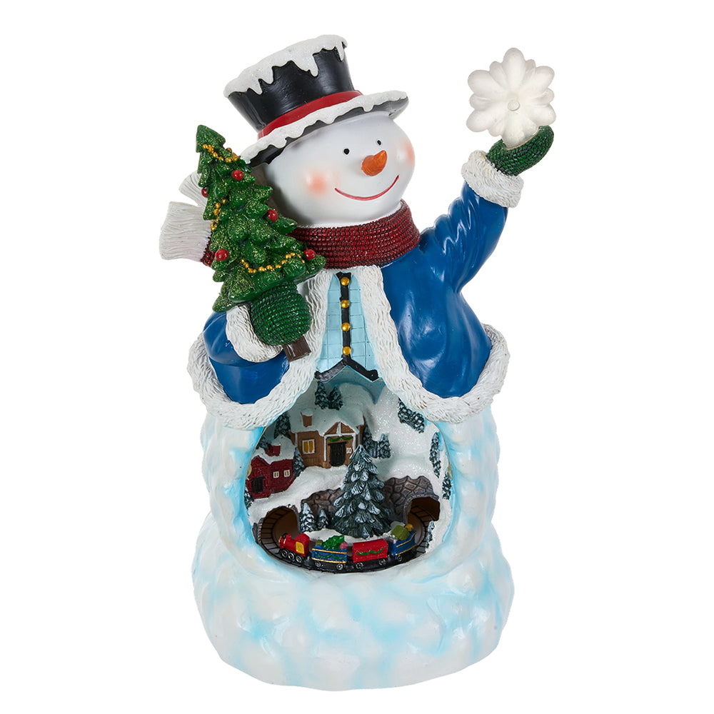 Christmas Xmas Snowman Music Box Ornament With Lights