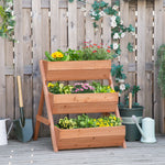 3 Tier Wooden Raised Garden Bed | Brown