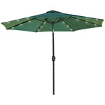2.7m Patio Led Umbrella W/ Tilt/crank | Green