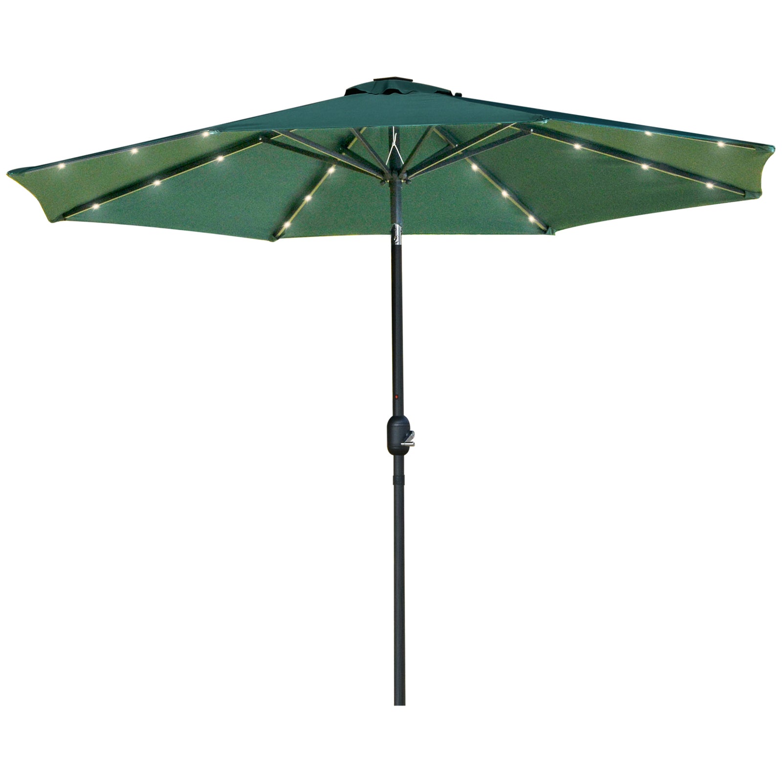 2.7m Patio Led Umbrella W/ Tilt/crank | Green