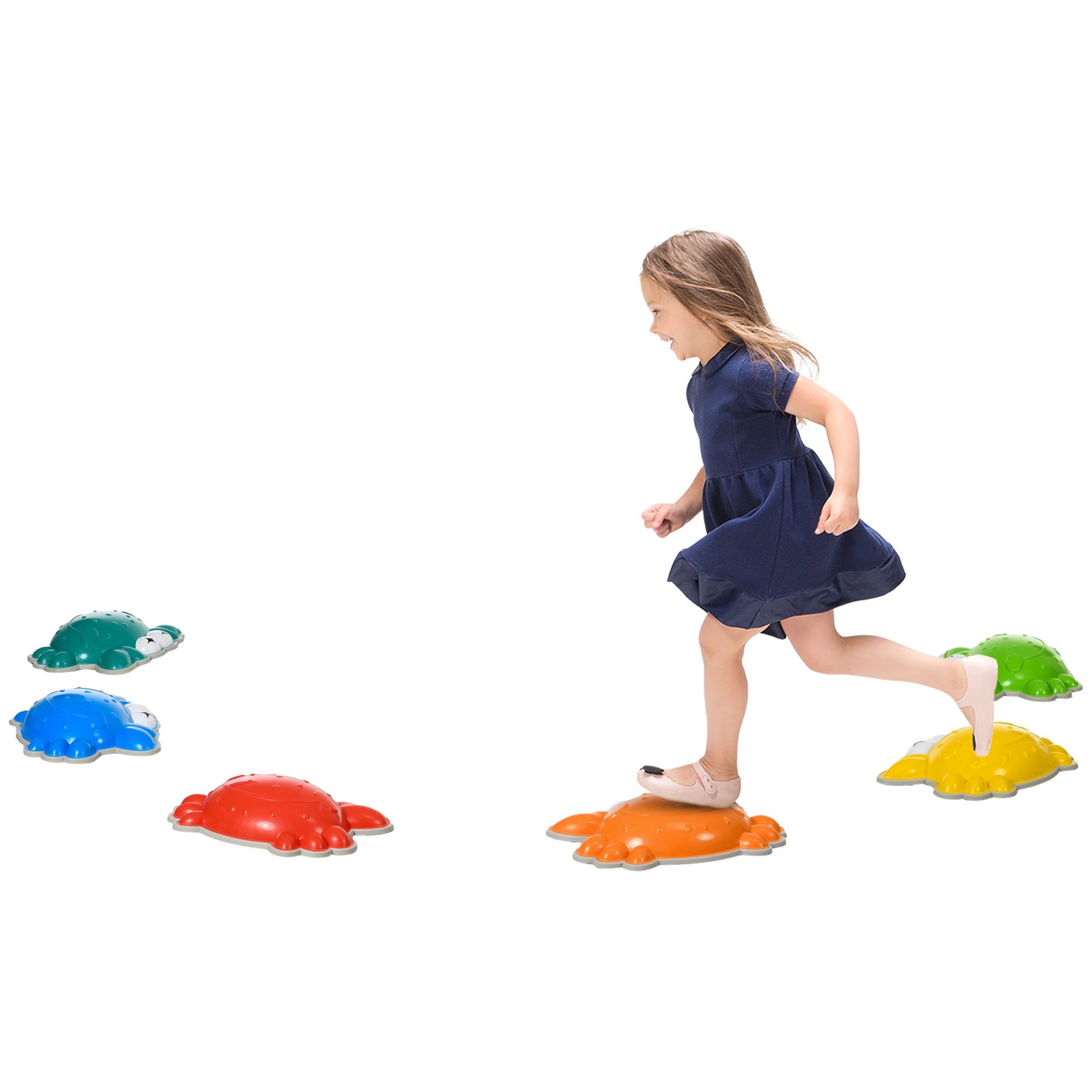 Kids Crab Stepping Stones, 6/9pcs River Stones For Indoors, Outdoors | Small | Multi Colour