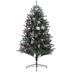 6ft Artificial Prelit Christmas Tree W/ Led Lights, Purple Ornaments | 6ft | Green