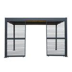 Aluminium Pergola With Anthracite Blinds, 2 X Side Panels & Led Lights | 3m x 4m | Anthracite
