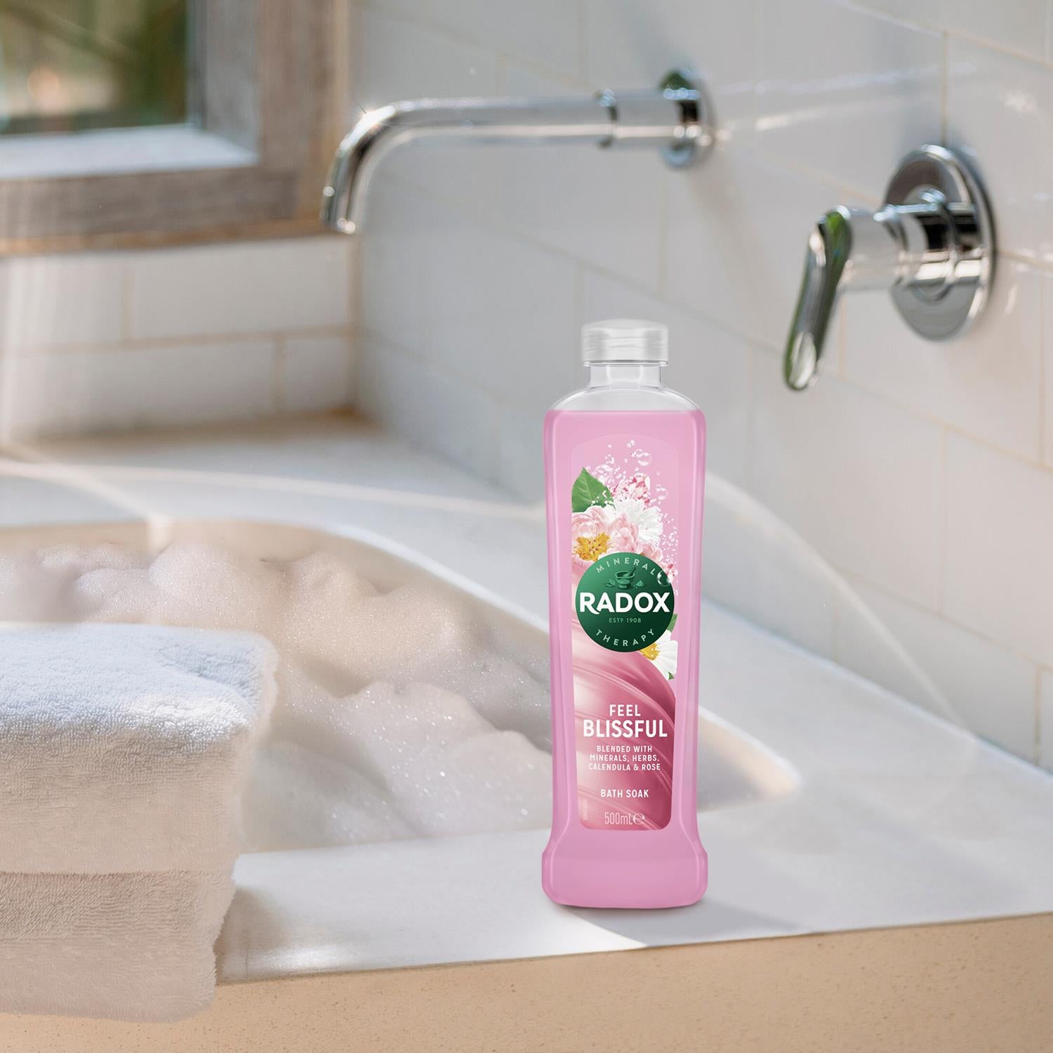 Feel Blissful Bath Soak, Calendula & Rose, 6 Pack, 500ml | 6 | Pink