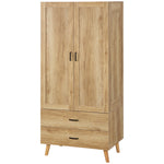 2 Door Wardrobe With 2 Drawers And Hanging Rail For Bedroom