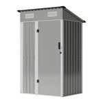 4 X 3ft Metal Garden Storage Shed With Lockable Door | Light Grey