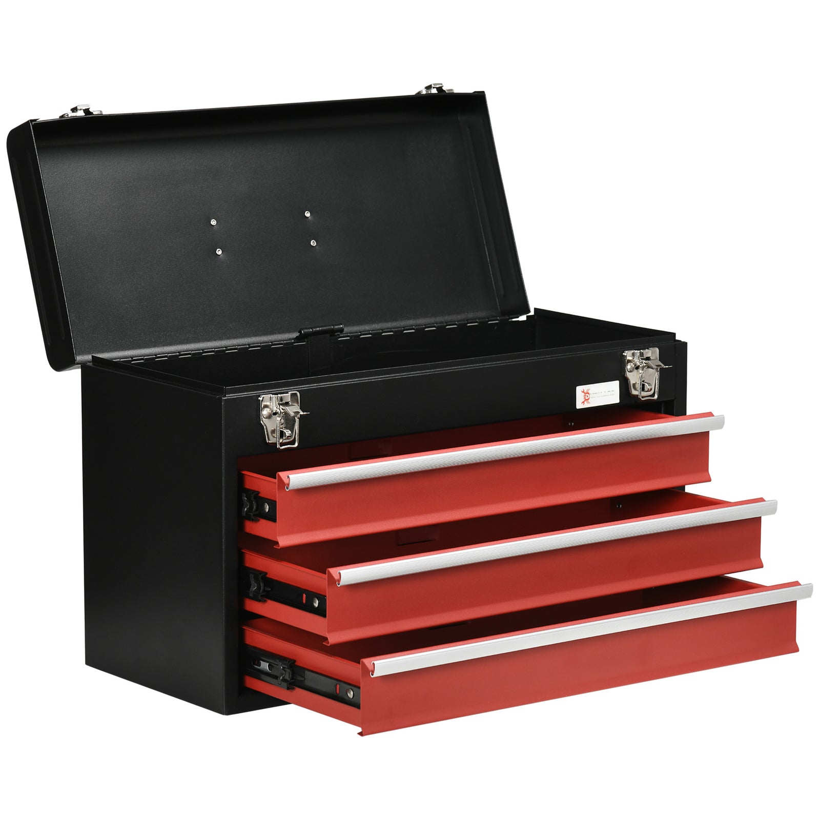Lockable 3 Drawer Tool Chest With Ball Bearing Slide Drawers | Black