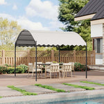 3m X 3m Outdoor Gazebo With Arched Roof Black Steel Frame & With Pu-coated Polyester Canopy, Sun Shelter For Garden, Patio Or Backyard