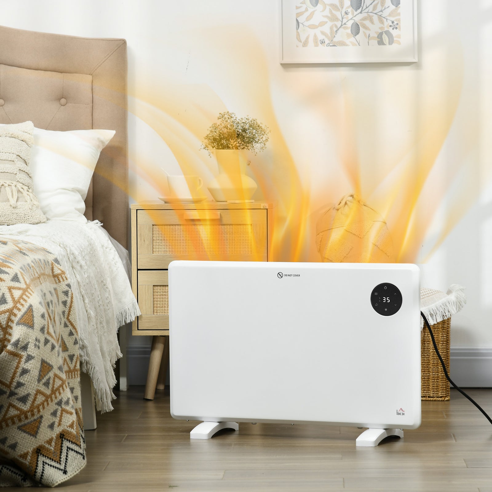 1200w Electric Convector Heater Quiet With Led Display | One Size | White