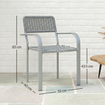 Garden Chairs Set, Stackable & Rattan Effect | Light Grey