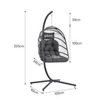 Hanging Chair With Stand And Cushion | Dark Gray