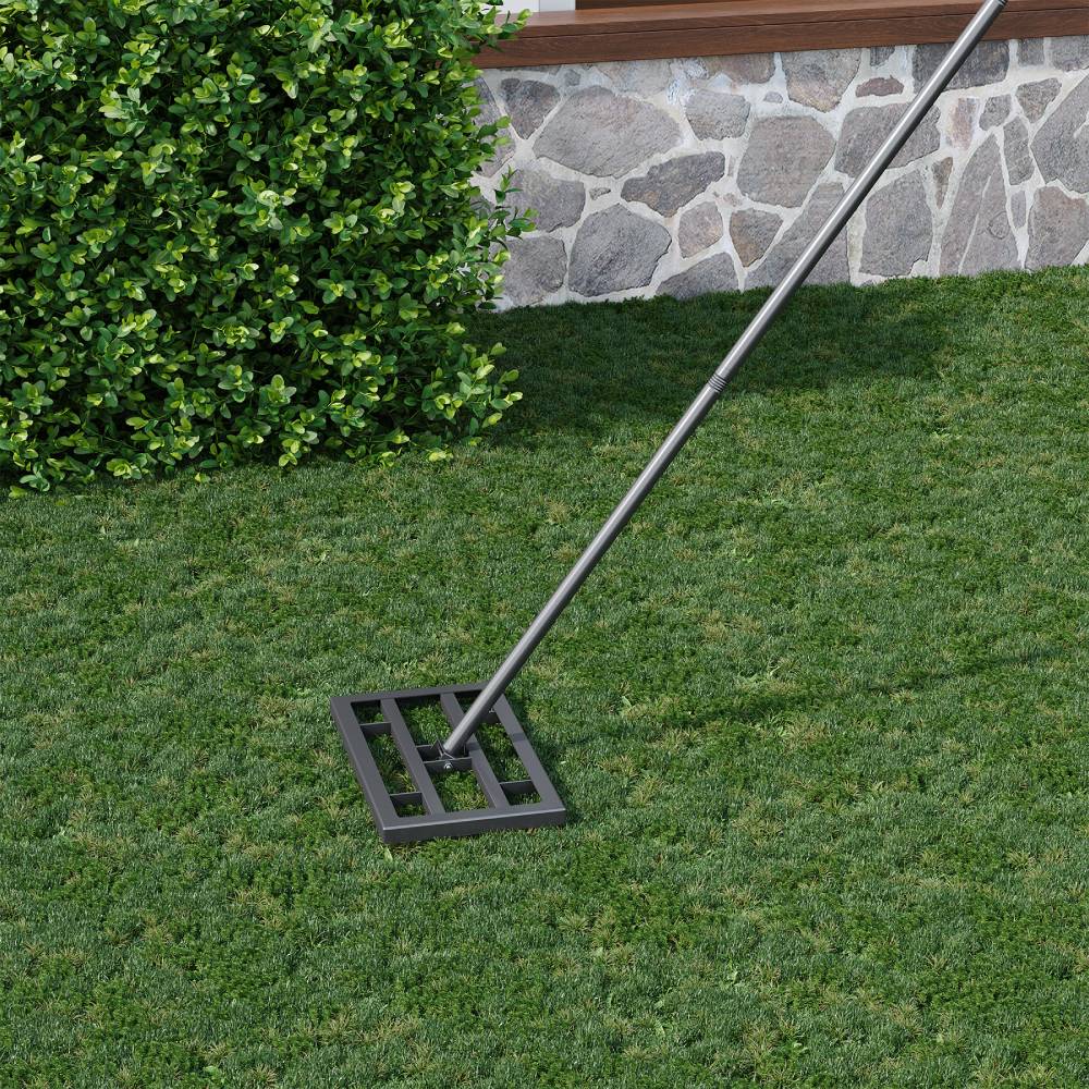 Lawn Leveling Rake - 43x25cm,garden Lawn Levelling Rake With Serrated Design 198cm H