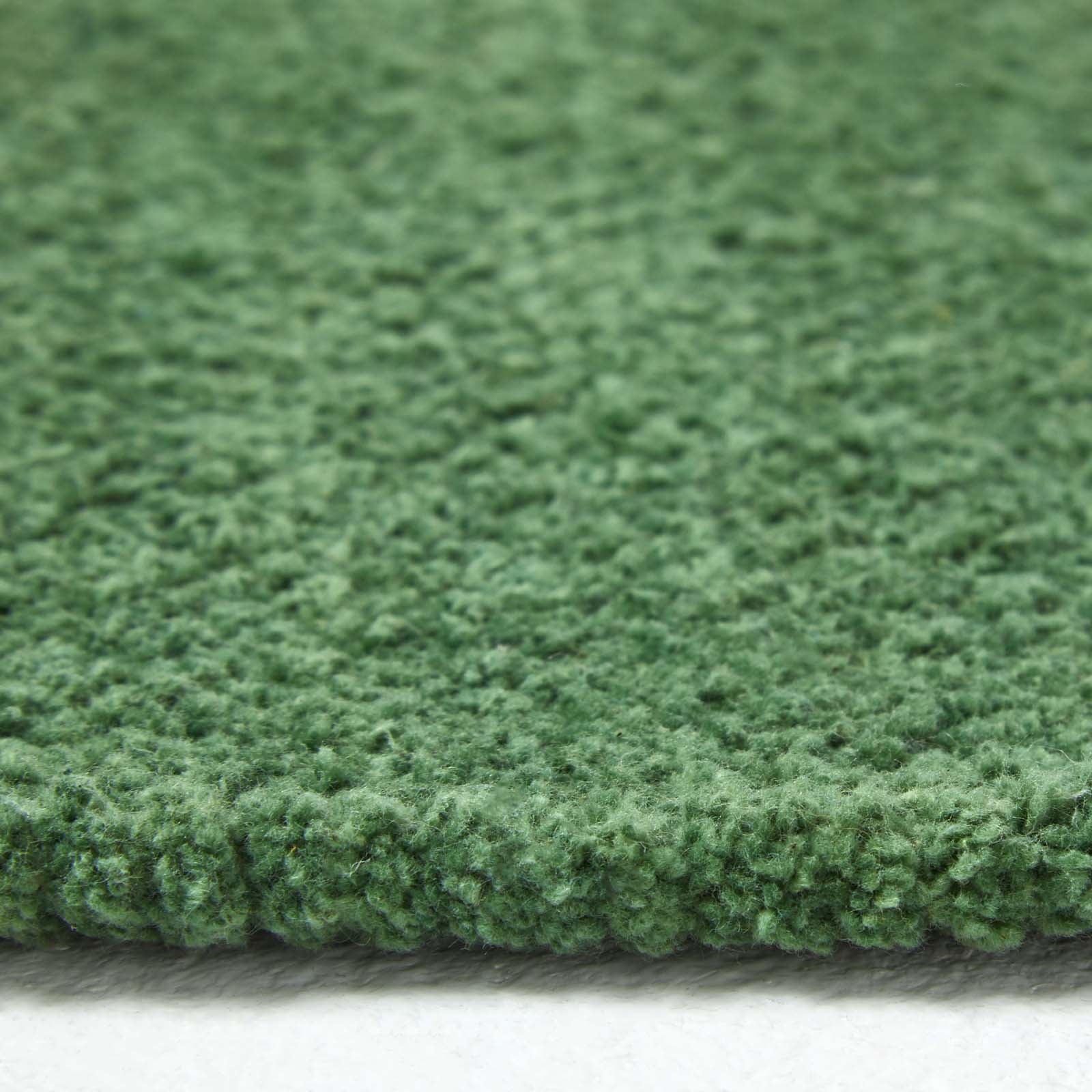 Plain Chenille 100% Cotton  Rug With Natural Trim | 65 x 45cm | Dark Olive
