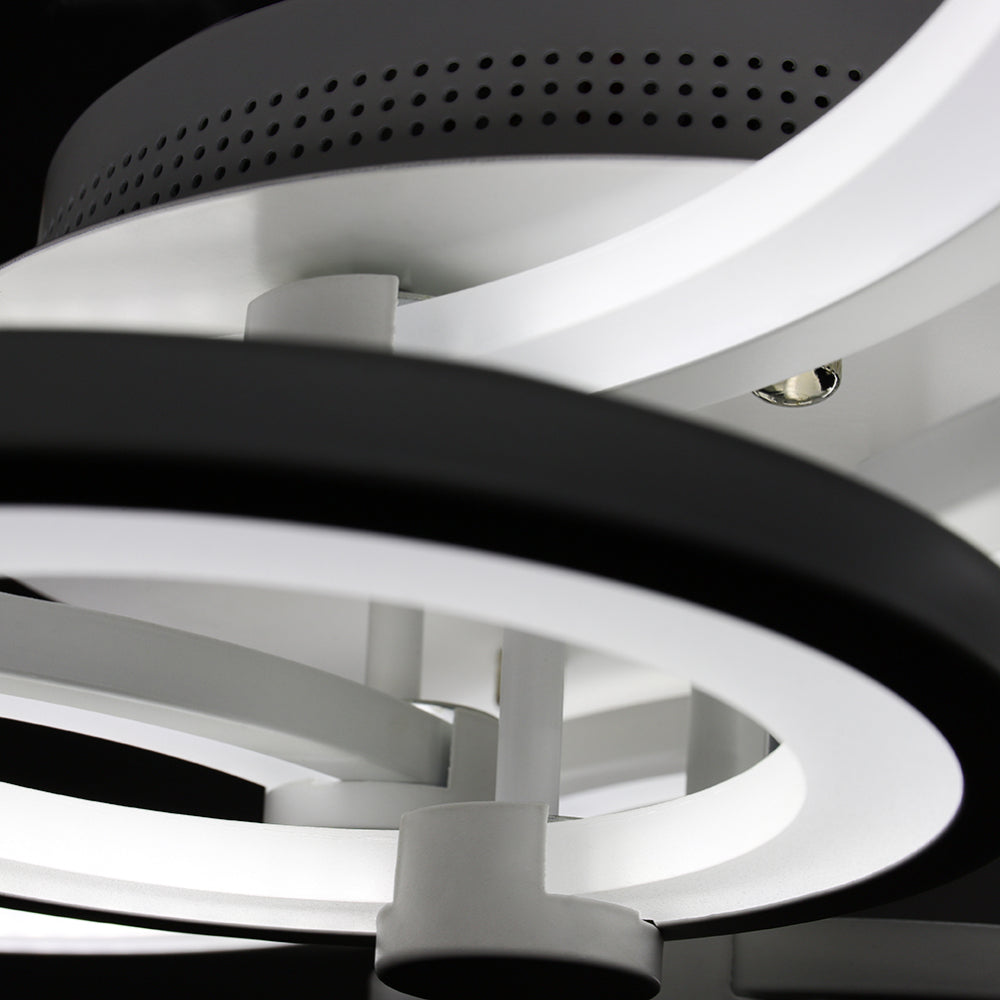 Modern Circular Led Semi Flush Ceiling Light-75cm W