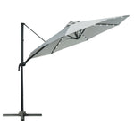 3m Led Cantilever Parasol W/ Solar Lights & Base