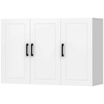 HOMCOM Wall Mounted Bathroom Cabinet With Adjustable Shelves, White