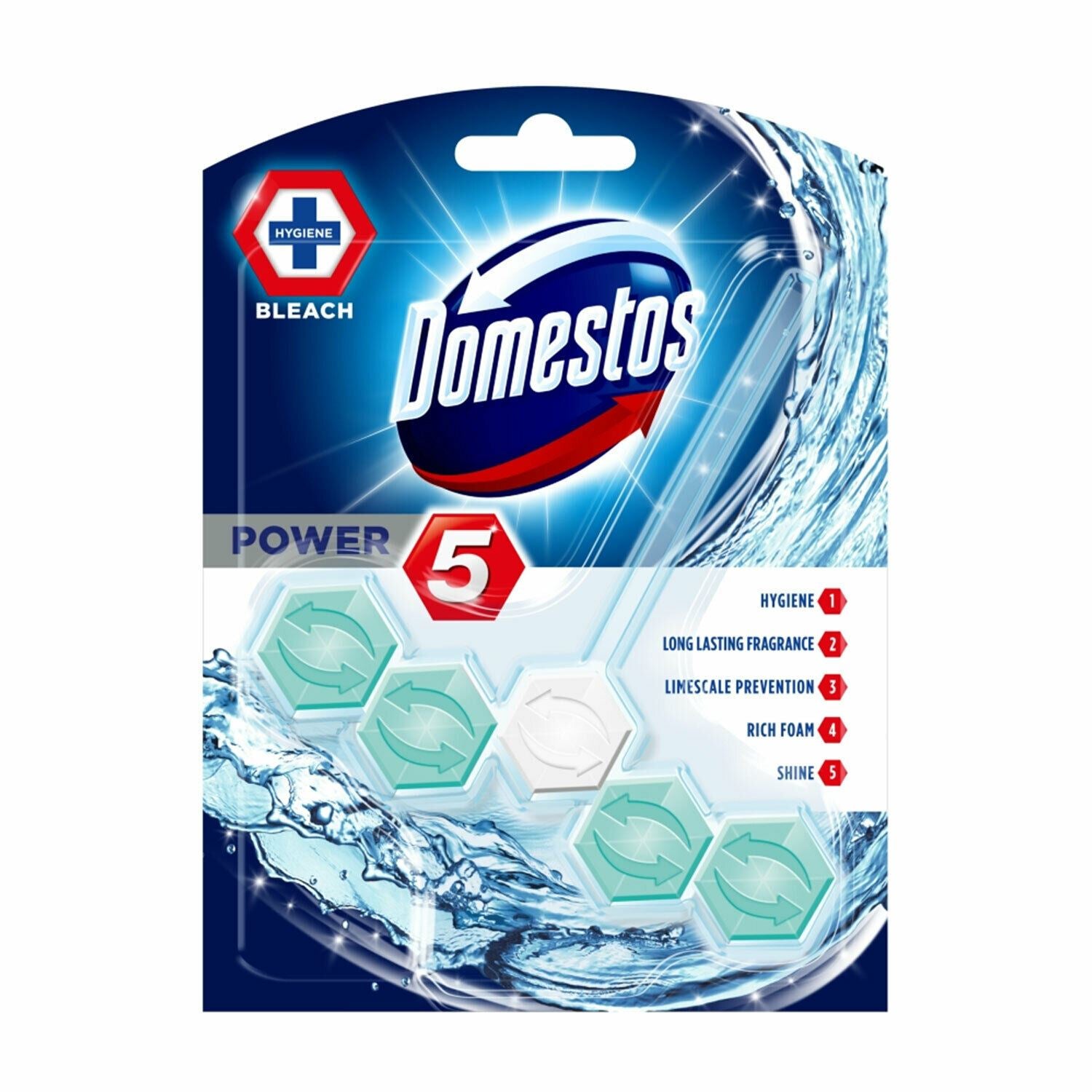 Power 5 With Bleach Toilet Rim Block 55g, Pack Of 9