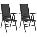 2pcs Folding Chair W/ Breathable Mesh Back And Seat | Black